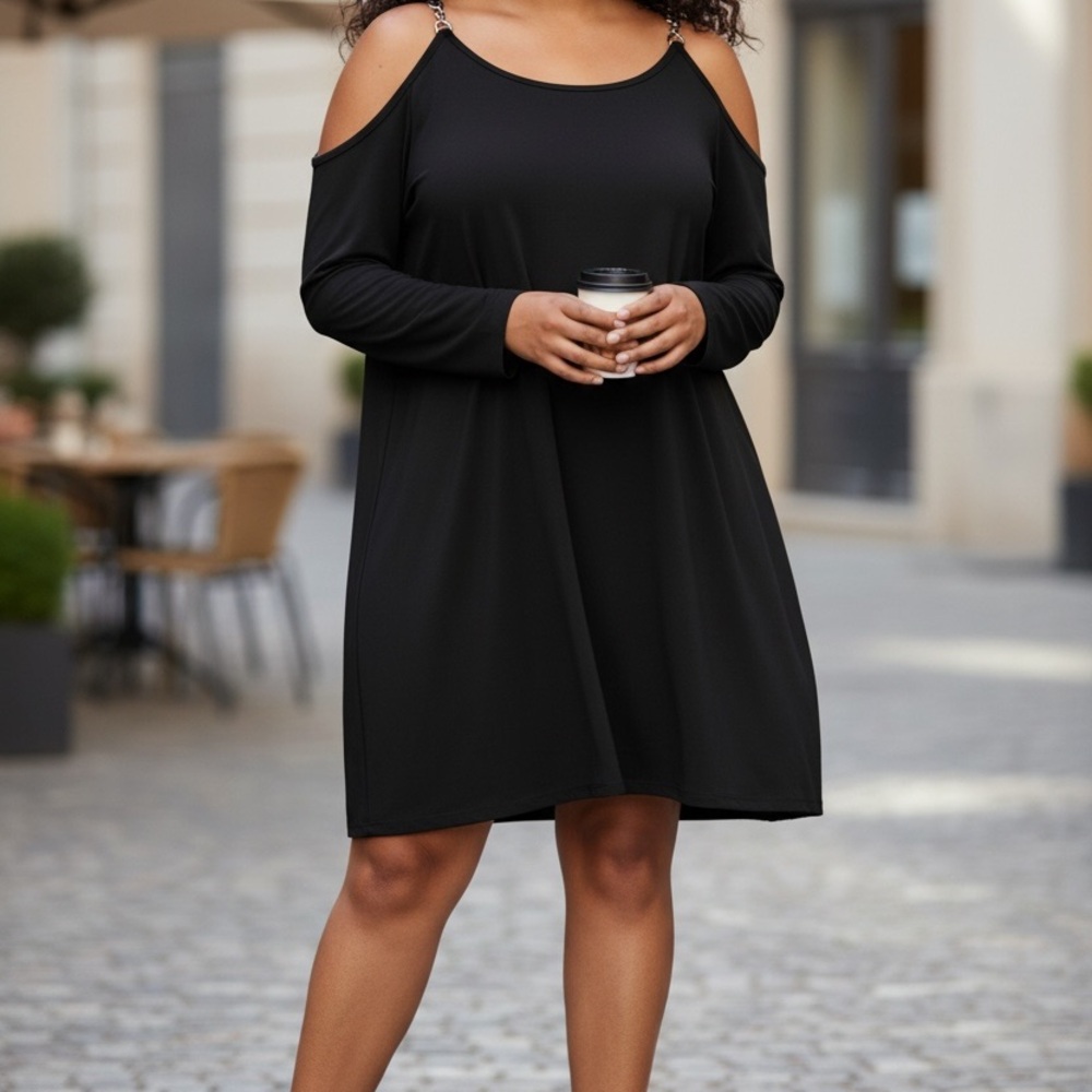 Michael Kors Black Cold Shoulder Dress